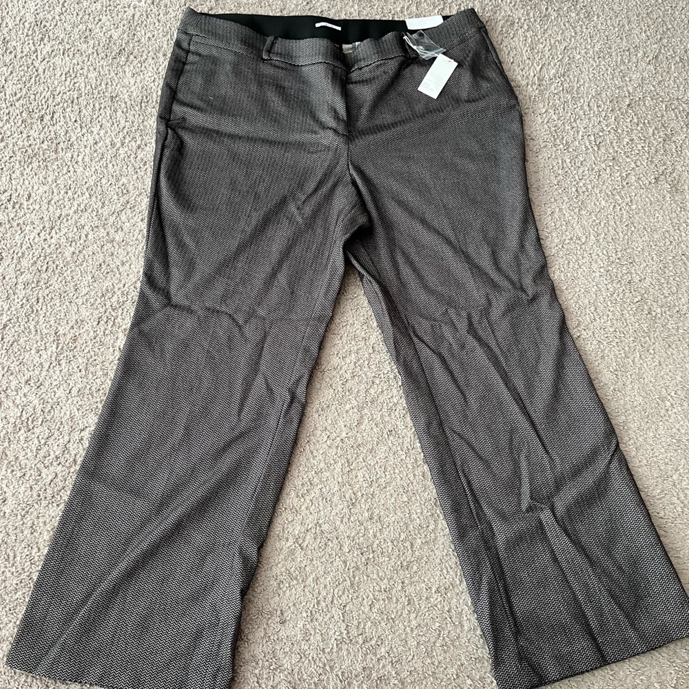 Lane Bryant Grey Chevron Patterned Boot Cut Pants